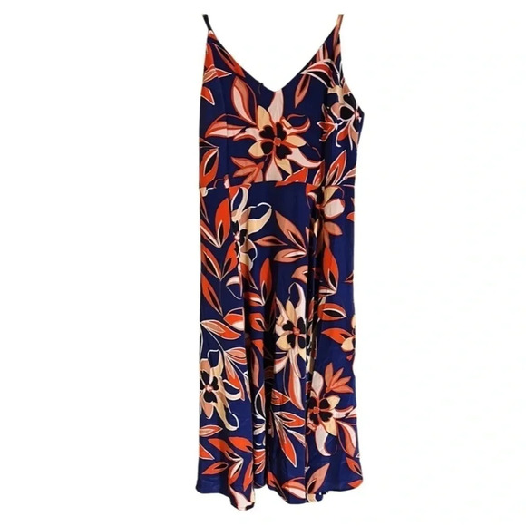 Yumi Kim Navy Blue Moonlight Silk Floral Dress Size M - Picture 4 of 9